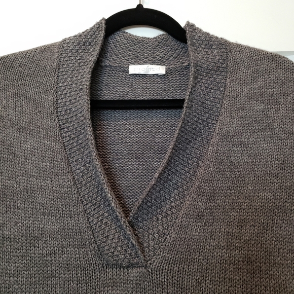 PROMOD Grey Heather V Neck Knit Sweater Vest, long vest, vintage sweater vest Sm - Picture 2 of 13